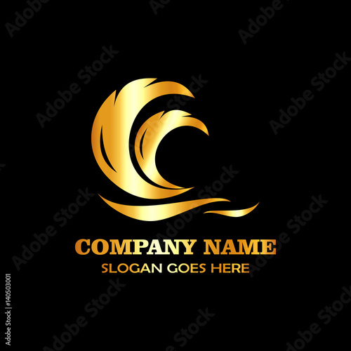 "Round golden logo" Stock image and royalty-free vector files on