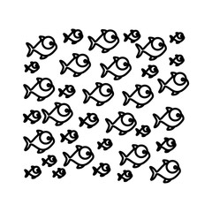 silhouette pattern fish aquatic animal vector illustration