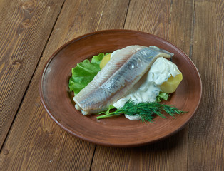 Herring with mustard potato salad