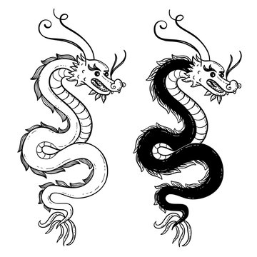 Vector illustration of Traditional Chinese Dragon