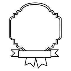 Fototapeta na wymiar silhouette border heraldic decorative with ribbon vector illustration