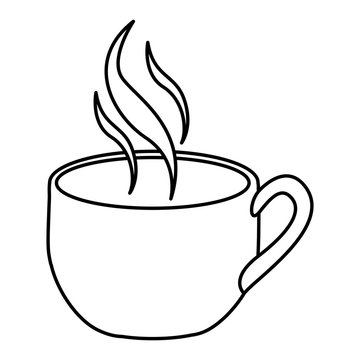 silhouette cup coffee with smoke vector illustration