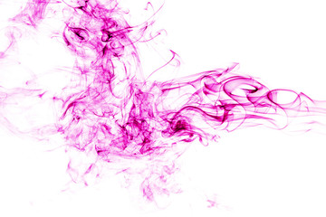 pink smoke on white background. abstract art