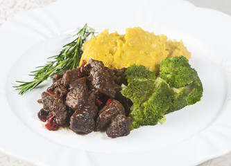 Plate of elegant meal