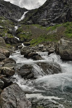 Fototapeta Waterfall in Trollstigen, Norway 2013