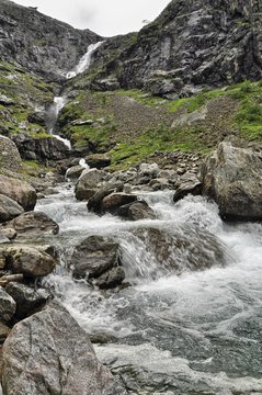 Fototapeta Waterfall in Trollstigen, Norway 2013