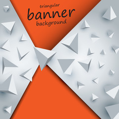 Triangular banner background. Vector illustration with geometric shapes