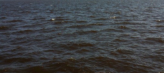 Dark water surface with soft waves as a background