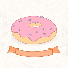 Hand drawn background of doodle style cupcakes