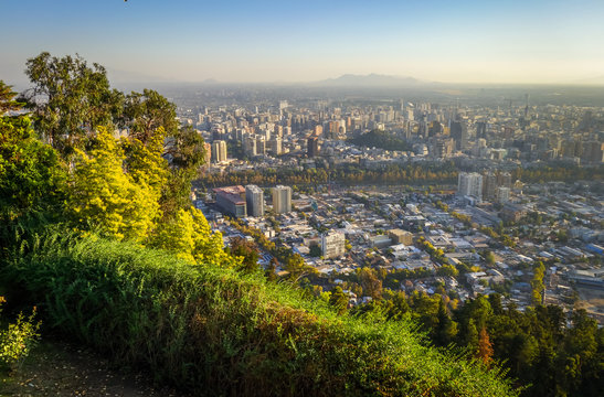 Santiago city aerial view, Chile