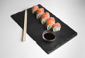 Sushi with trout and avocado