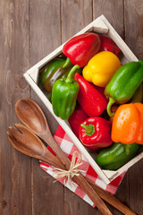 Fresh colorful bell pepper box