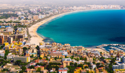 Fototapeta na wymiar aerial view beach of the island Mallorca