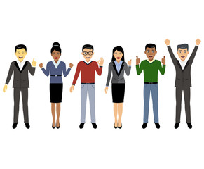 Fototapeta premium Group of working people, Business men and women in flat style, people characters