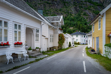 Solvorn small norwegian town street