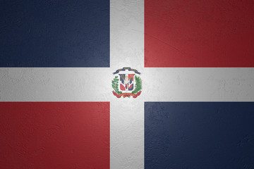 Flag of the Dominican Republic on stone background, 3d illustration