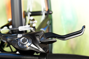 Fototapeta premium Detail Of Caliper Brakes And Suspension Fork