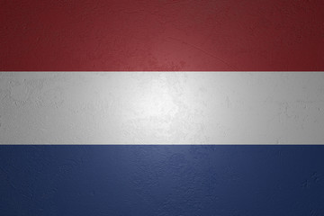Flag of the Netherlands on stone background, 3d illustration