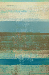 Niebieskie i brązowe malarstwo abstrakcyjne - 140513804