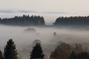 Rhön: Abend Nebelstimmungen