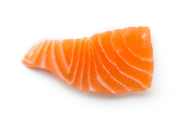 salmon sliced isolated on a white