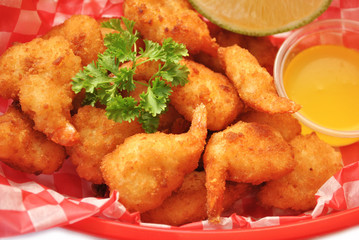 Deep Fried Shrimp in a Take Out Container