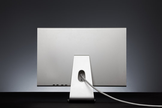 Computer monitor back view.