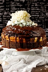 Chocolate cake with cheesecake inside