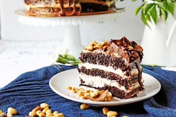 Chocolate peanut butter layer cake