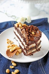Chocolate peanut butter layer cake