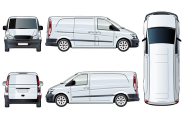 Vector van template isolated on white. Available EPS-10 separated by groups and layers with transparency effects for one-click repaint