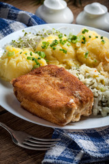 Fried fish fillet of cod.