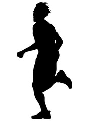 Fototapeta na wymiar Man athletes on running race on white background