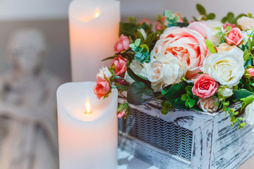 Obraz premium Bouquet of flowers, Wedding decoration, hand made.
