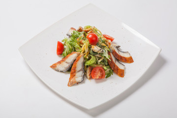 Salad with grilled fish