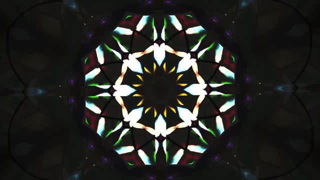 Mosaic Fractal caleidoscopico con palpitacion de luces intermitentes de colores