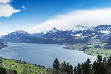 Lake lucerne top view Buergenstock