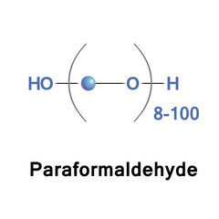 Paraformaldehyde, PFA, is the smallest polyoxymethylene, the polymerization product of formaldehyde with a typical degree of polymerization of 8 to 100 units. It is a poly acetal.
