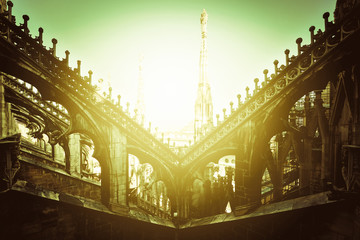 Fototapeta premium Milan city spirit Italy - Milan Duomo cathedral