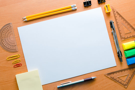 The working surface of the artist. A table for drawing a workpiece.