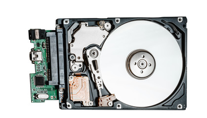 Hard disk drive isolated on white