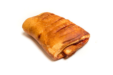 Puff pastry bun isolated on white background