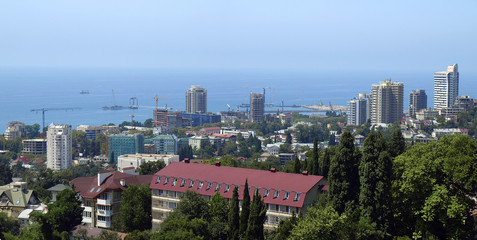 Панорама города Сочи с видом на море