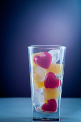 heart in a glass heart splash Red and white
