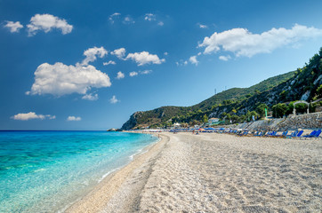 Kathisma Beach, Lefkada Island, Greece. Kathisma Beach is one of the best beaches in Lefkada Island in Ionian Sea