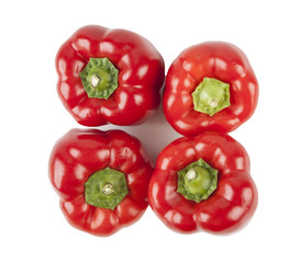 red peppers on a white background