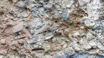 Crumbled concrete wall