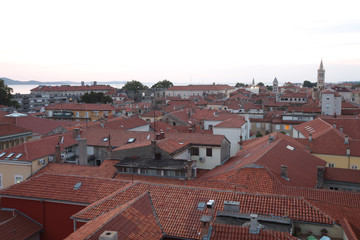 Red tiled roofs in the resort town of the Adriatic coast of Croatia.
