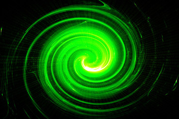 green circular glow wave. scifi or game background.