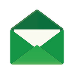 Open envelope with paper. Vector illustration.